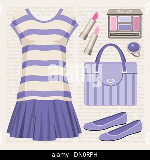 Mode mit einem Oberteil und einem Rock. Stock Vektor