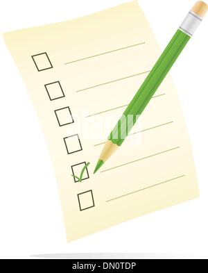 Vektor-Bild einer Checkliste mit Häkchen Stock Vektor