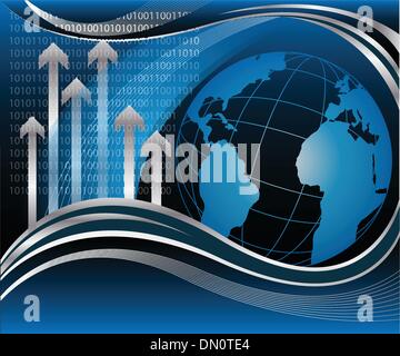 Vektor-Bild der blauen Erde und Pfeil-Symbol Stock Vektor