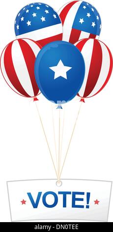 Vektor-Bild von Ballons und Abstimmung Banner mit amerikanische Flagge desi Stock Vektor
