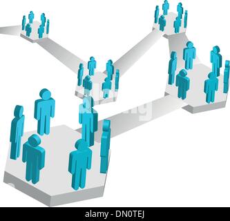 Vektor-Bild der Verbindung verschiedener Gruppen Stock Vektor