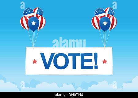digitales Bild des Ballons mit Abstimmung-banner Stock Vektor