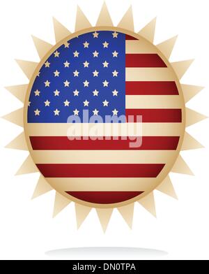 Abbildung einer Karte mit amerikanische Flaggendesign Stock Vektor