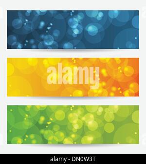 Reihe von abstrakten Hintergründen mit Bokeh-Effekt Stock Vektor