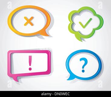 Farbe handgezeichneten Sprechblasen Stock Vektor