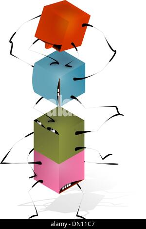 Lustiges Spielzeug Blöcke Pyramide Stock Vektor