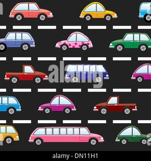 Vektor-Autos auf der Straße Stock Vektor