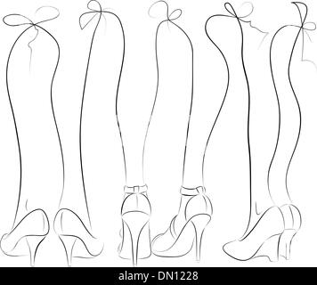 Beine in Bögen Skizze Stock Vektor