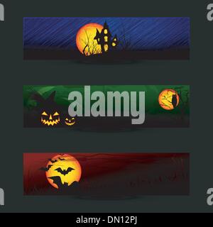 Satz von Halloween Banner oder Web-Header Stock Vektor