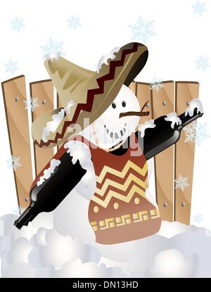 mexikanische Weihnachten Schneemann Vektor Stock Vektor