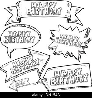Glücklich Geburtstag Banner, Etiketten und tags Stock Vektor