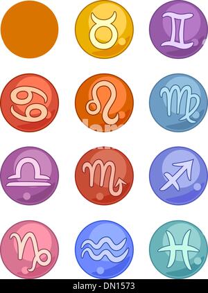 Sternzeichen Horoskop Zeichen Symbole Stock Vektor