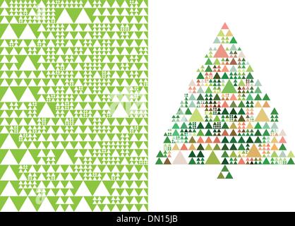 Weihnachtsbaum und Muster, Vektor Stock Vektor