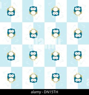 Herbst Hintergrund mit Eulen. nahtlose Muster. Vektor Stock Vektor