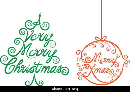 Weihnachtsbaum und Xmas-Ball, Vektor Stock Vektor