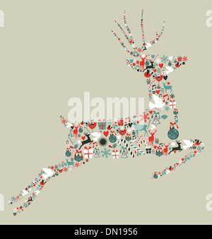 Weihnachts-Icons im Springsport Hirsch Stock Vektor