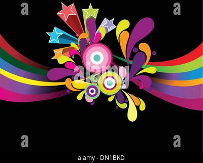 Vektor Wallpaper, Probe Texthintergrund mit Feuerwerk Stock Vektor