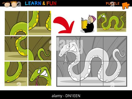 Cartoon-Schlange-Puzzle-Spiel Stock Vektor