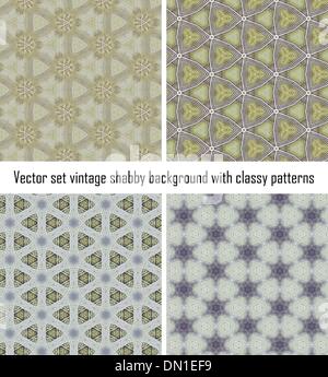 Set Vintage shabby-Hintergrund mit edlen Mustern Stock Vektor