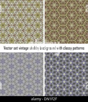 Set Vintage shabby-Hintergrund mit edlen Mustern Stock Vektor
