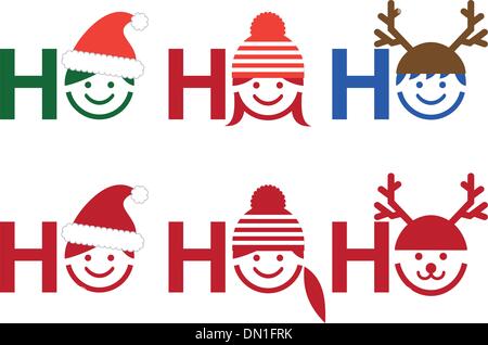 Ho ho ho Weihnachtskarte, Vektor Stock Vektor
