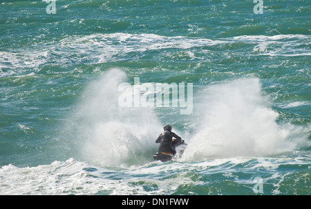 Jet Ski am Strand von Brighton, England, Vereinigtes Königreich. Stockfoto