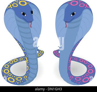 zwei blaue Kobras Stock Vektor