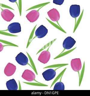 nahtlose Muster mit Tulpen Stock Vektor