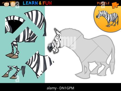 Cartoon-Zebra-Puzzle-Spiel Stock Vektor