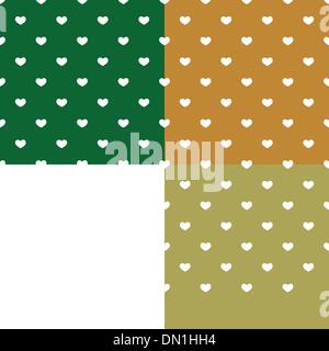 Satz von seamless pattern mit Herzen Stock Vektor