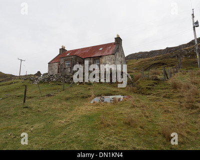 Verlassene Croft House, Isle of Lewis, Schottland Stockfoto