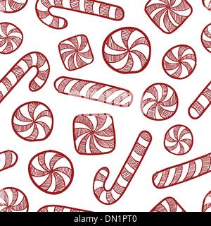 Nahtlose Candy Cane Vektor Hintergrund Stock Vektor