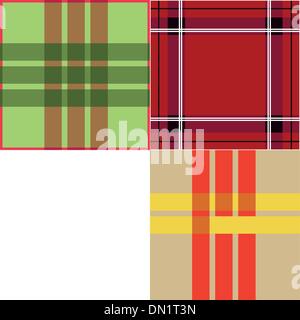 Satz von nahtlosen Tartan Stoffmuster Stock Vektor