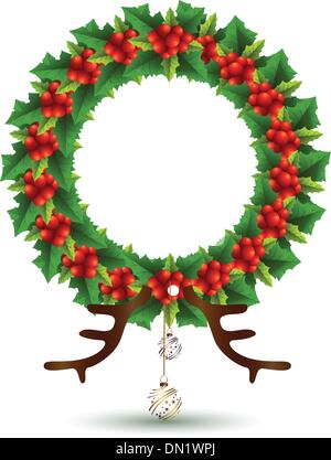 Schönheit Holly Christmas frame Stock Vektor