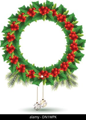 Schönheit Holly Christmas frame Stock Vektor