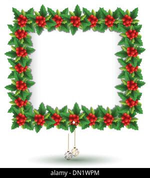 Schönheit Holly Christmas frame Stock Vektor