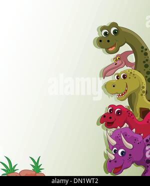 lustige Dinosaurier Cartoon-Satz Stock Vektor