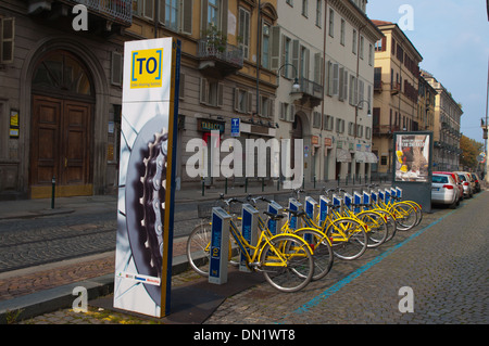 Tobike Turin Fahrrad sharing Schema Fahrrad Punkt zentrale Turin Piemont Italien Europa Stockfoto