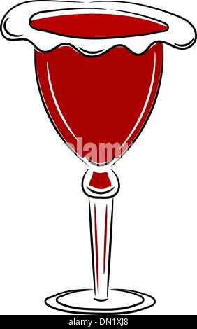 Cartoon-Glas Rotwein. EPS10 Stock Vektor