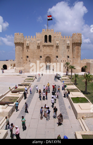 Qaitbay Zitadelle @ Alexandria Ägypten. der gleichen Stelle des alten Leuchtturms von Alexandria. Stockfoto