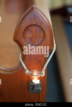 Hochzeit Blumengestecke auf die Insel eine Kirche zu schmücken Stockfoto