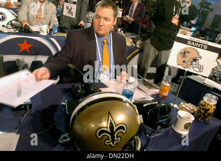 29. April 2006; Manhattan, New York, USA; NFL-Football: The New Orleans Saints Entwurf Tabelle auf der National Football League Draft 2006 in der Radio City Music Hall.  Obligatorische Credit: Foto von Bryan Smith/ZUMA Press. (©) Copyright 2006 von Bryan Smith Stockfoto