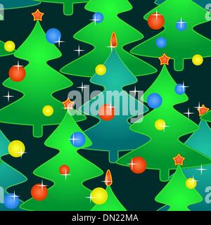 Nahtlose Muster mit Ferien-Weihnachtsbäume Stock Vektor