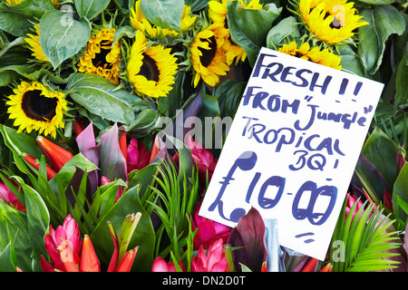 Blumen zum Verkauf an der Columbia Road Flower Market, London, England, UK Stockfoto