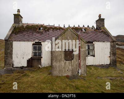 Verlassene Croft House, Eriskay, Schottland Stockfoto