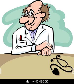 Arzt in Klinik Cartoon illustration Stock Vektor