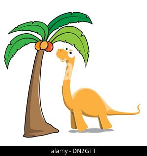 Dinosaurier und Baum Stock Vektor