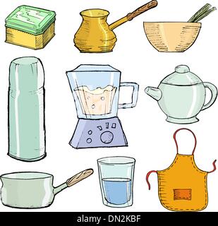 Küche-Objekte Stock Vektor