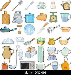 Küche-Objekte Stock Vektor