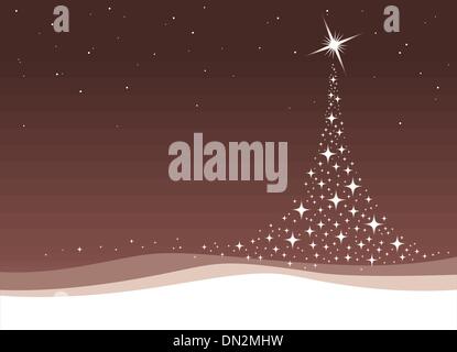 Weihnachtsbaum-Hintergrund mit Sternen Stock Vektor